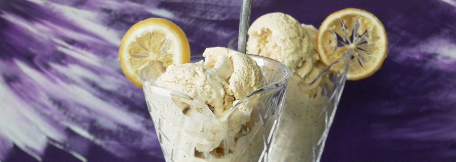 Sweet tea ice cream with candied lemon