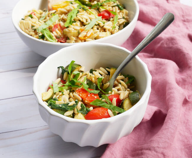 Garlic Vegetable Orzo • The April Blake