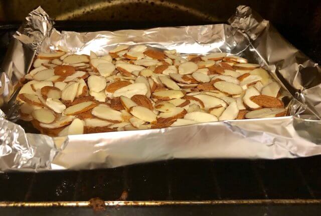 toasting almonds in a toaster oven