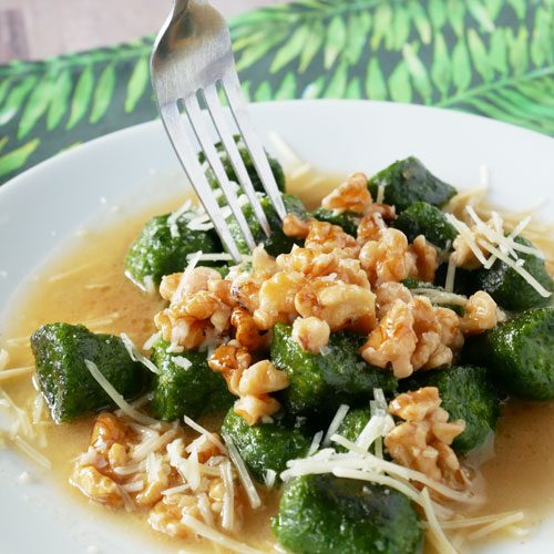 Trader Joe's Kale Gnocchi in a Garlic Walnut Sauce The April Blake