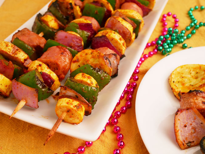 Weber Garlic Jalapeno Steak Kabobs with Tones Cajun Grilled