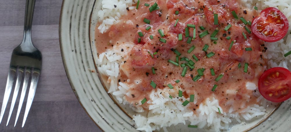 Tomato Gravy Over Rice