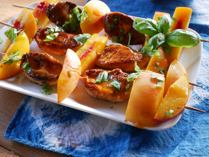 chickn-and-peach-skewers
