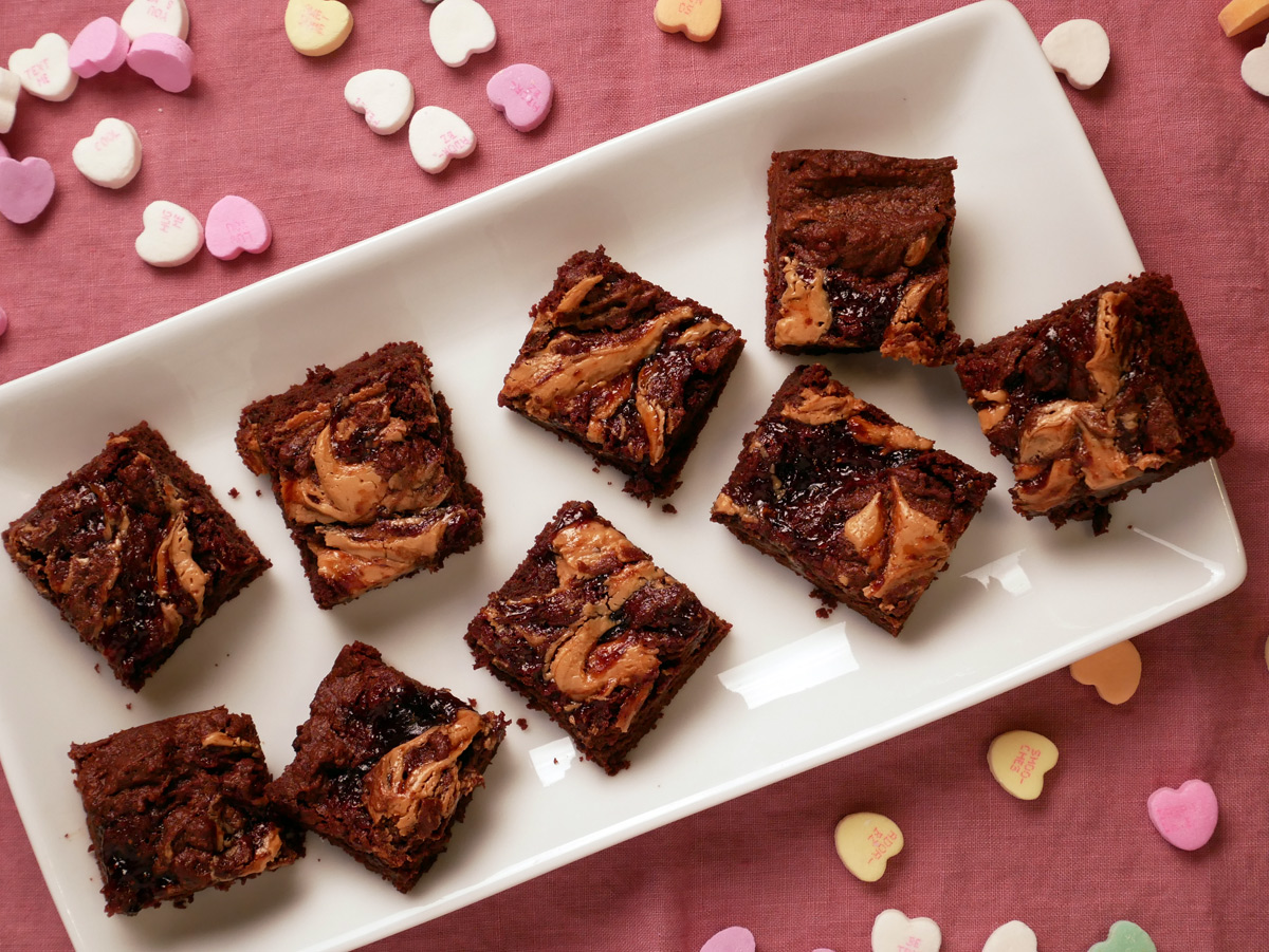 We Go Together Like Peanut Butter and Jelly Brownies The April Blake