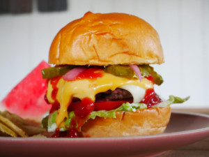 Impossible burger on a grill