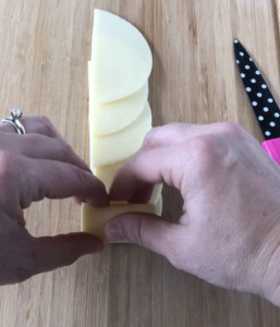 roll up a cheese flower