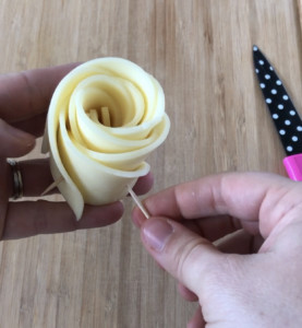 secure a charcuterie flower