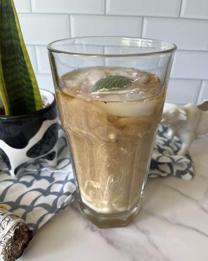charred sage caramel latte
